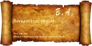 Benyovics Antal névjegykártya
